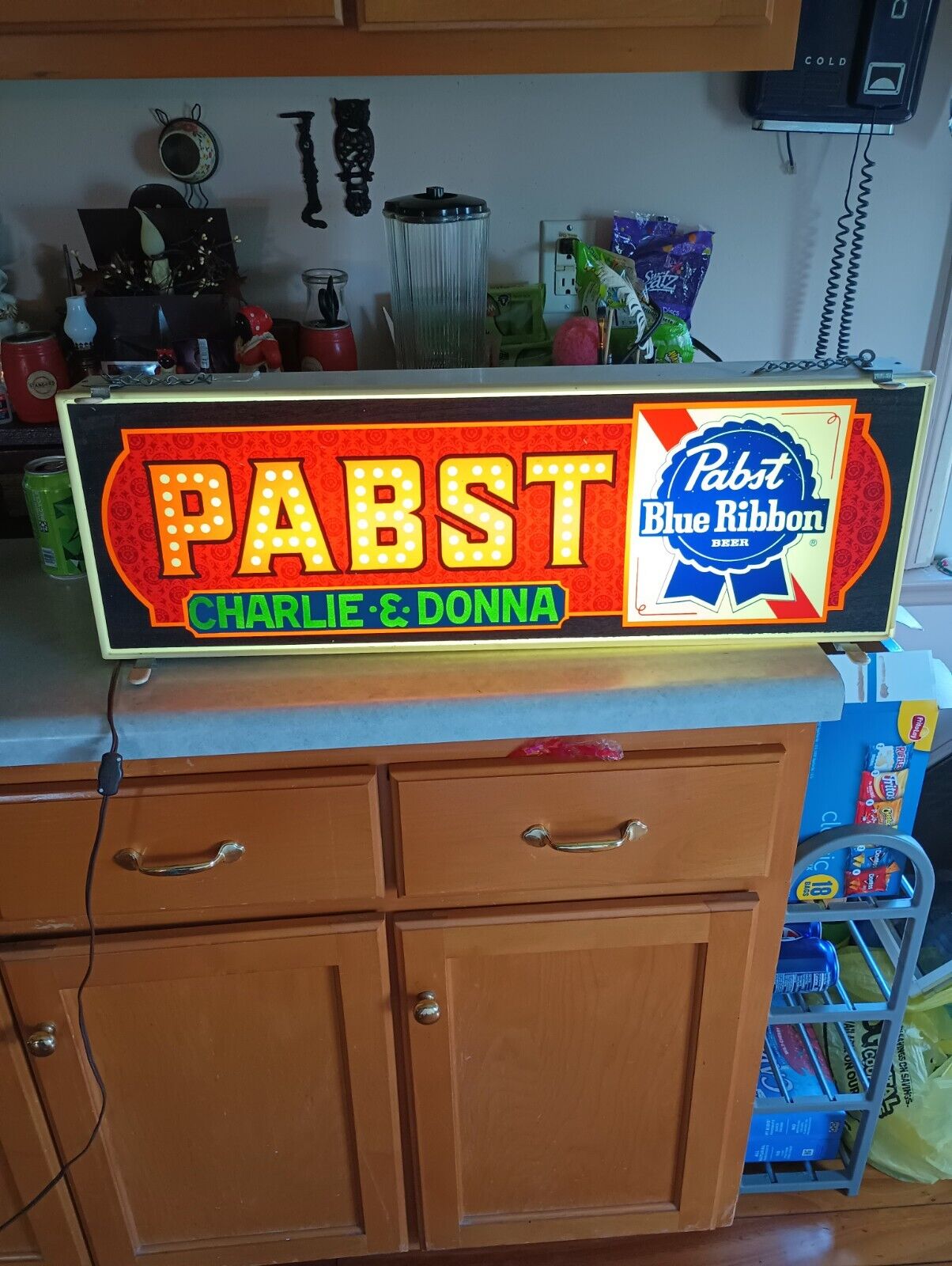 Vintage Pabst Blue Ribbon Beer PBR Lighted Sign Works Advertising 🔥 original 