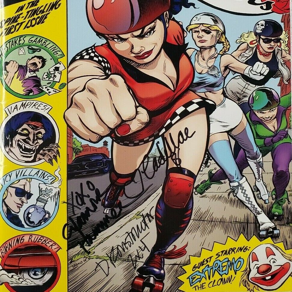 Roller Derby Autographed Comic Book 2008 Signed Rose City Rollers True Tales T9