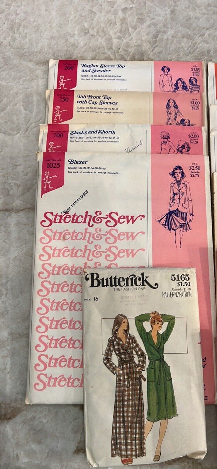 Lot Of Vintage Stretch & Sew And Butterick Sewing Patterns And Books