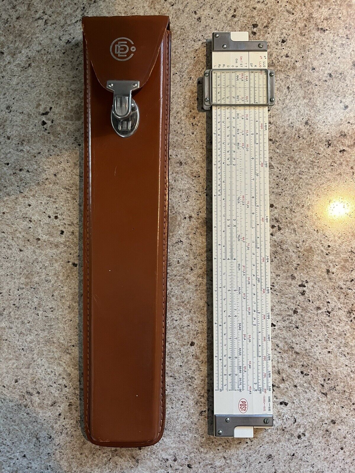 Vintage Frederick Post Versalog 1460 Slide Rule w/ Leather Case Used Good