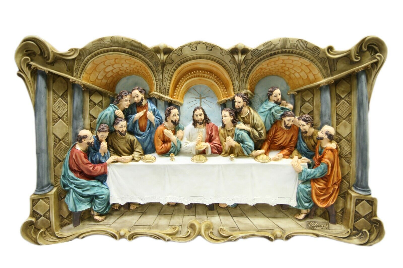 The Last Supper Jesus Wall Plate Plaque Catholic Religious Statue Made in Italy