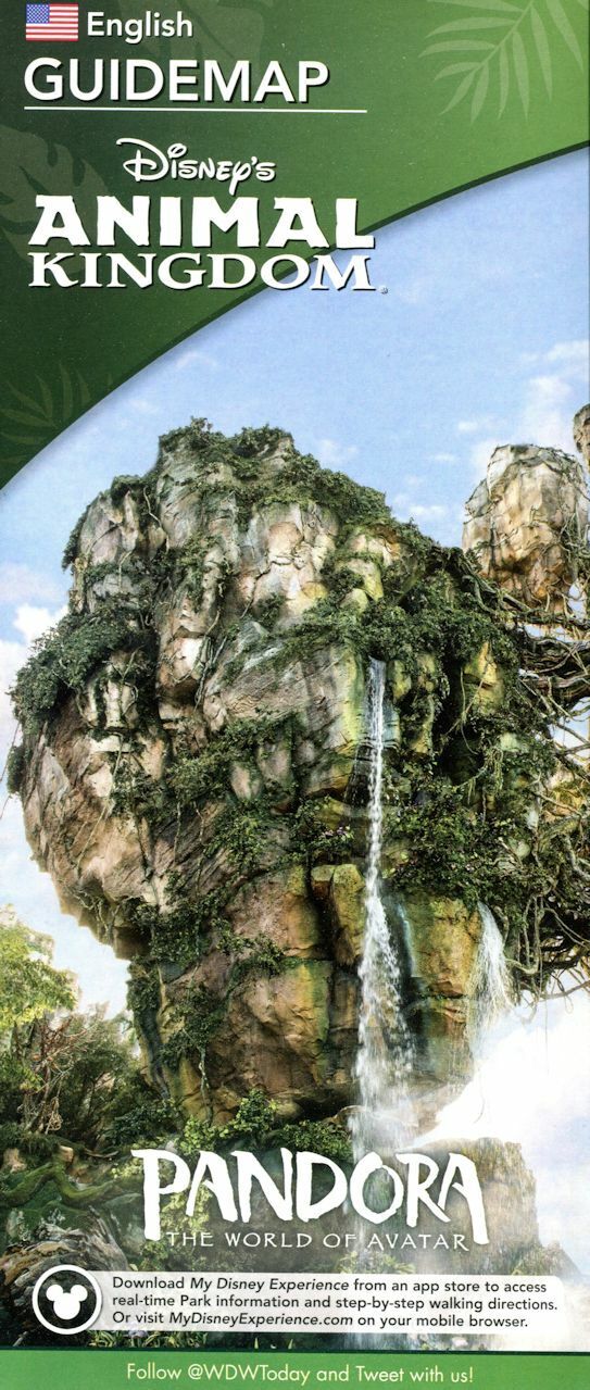 Floating Mountains Of Pandora Disney's Animal Kingdom 2017 Fold Out Map & Guide