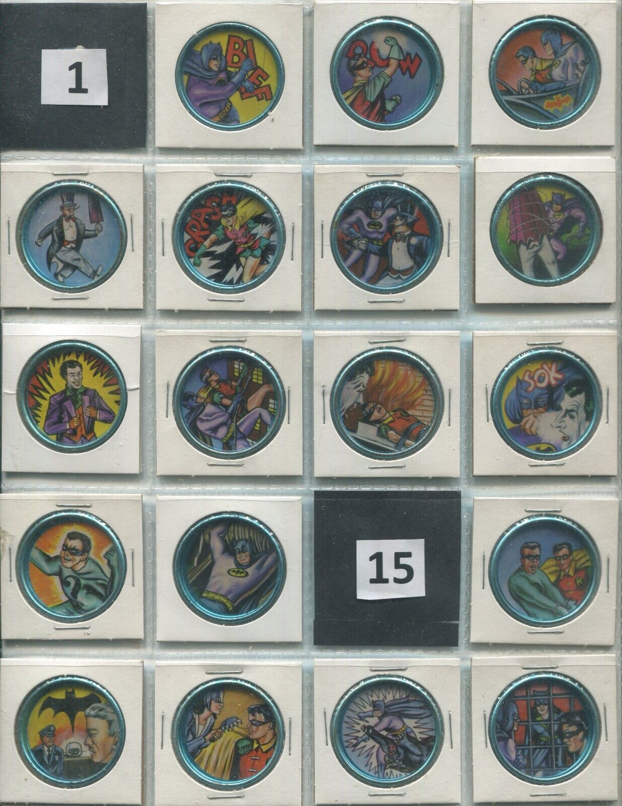 Batman - 1966 METAL BATCOINS PARTIAL SET, Space Magic, 18 of 20 Coins, CLEAN
