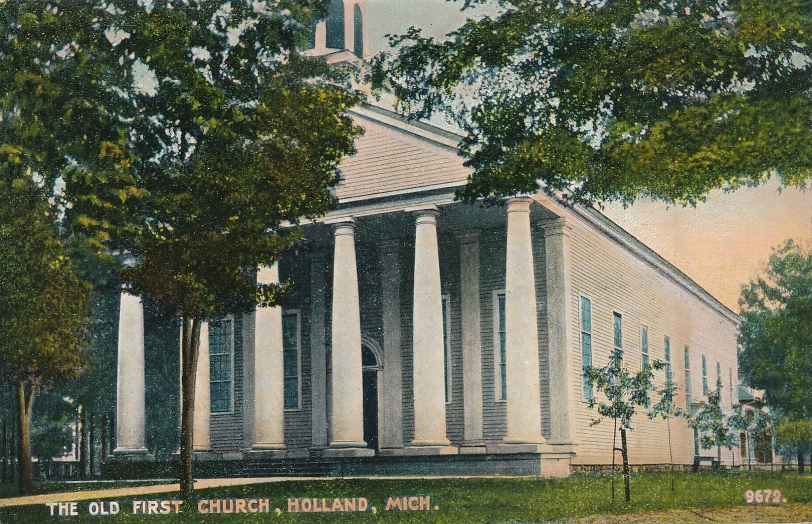 HOLLAND MI - The Old First Church Postcard
