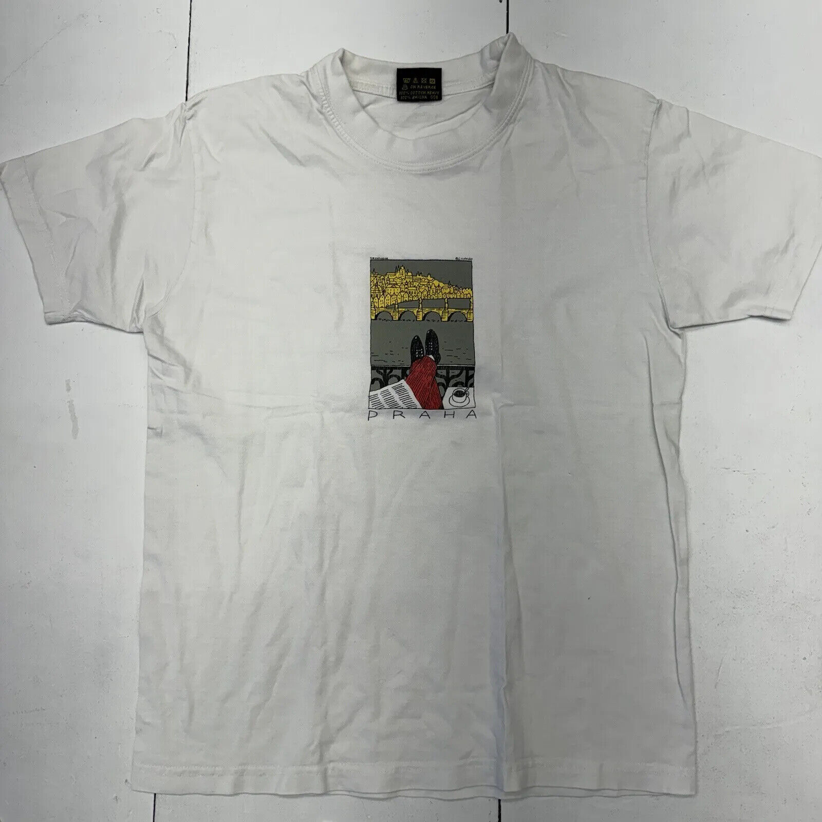 Vintage 90’S Art Praha White Graphic Unisex T-shirt S-5XL