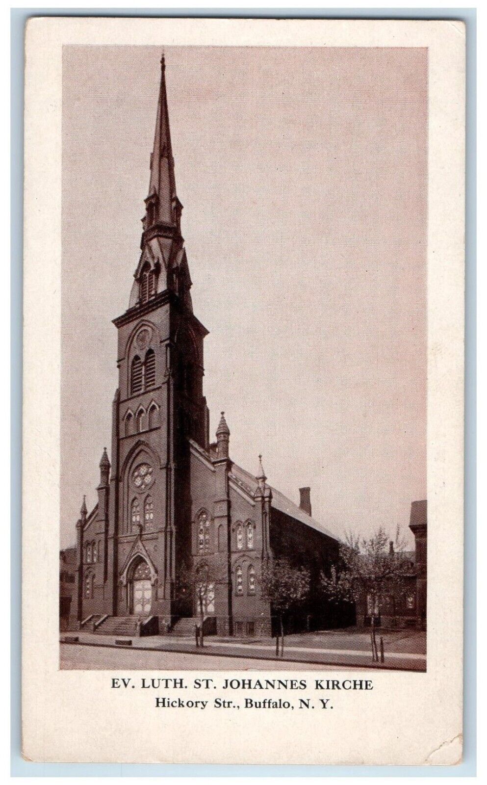 c1910 EV Luth St Johannes Kirche Hickory Str Buffalo New York Vintage Postcard
