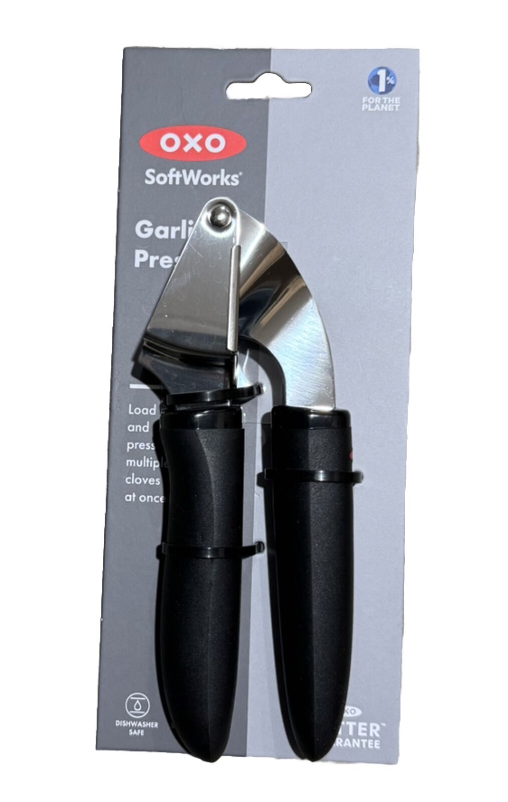 OXO SoftWorks Soft-Handled Garlic Press Stainless Steel New Large Capacity