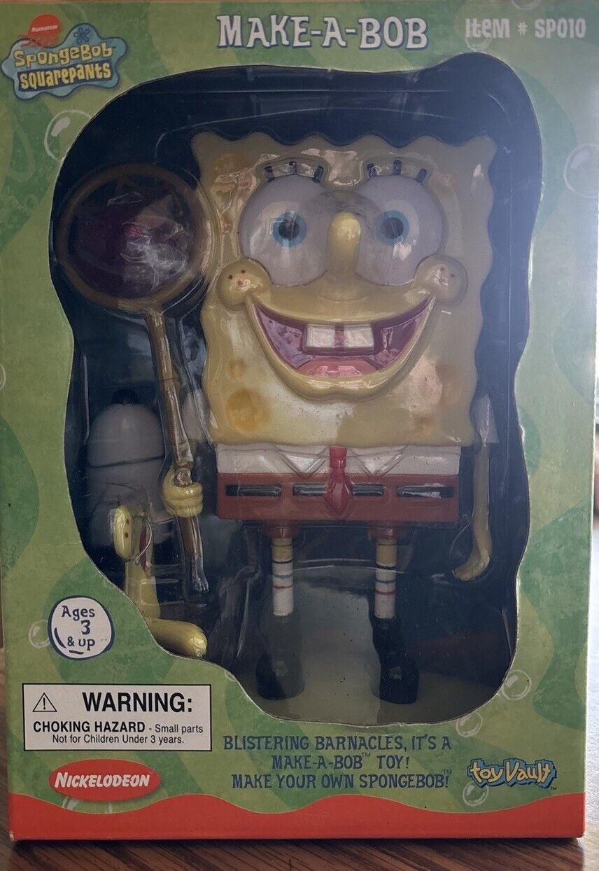 Spongebob Squarepants Make-A-Bob (2002) Toy Vault Figure - NIB
