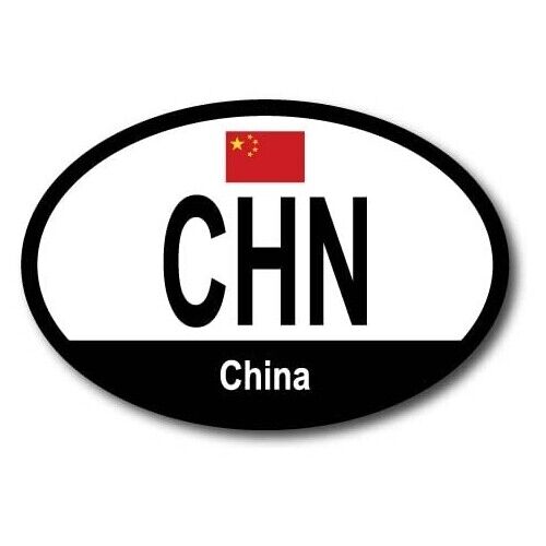 China Chinese  Euro Oval Magnet Decal, 4x6 Inches, Automotive Magnet