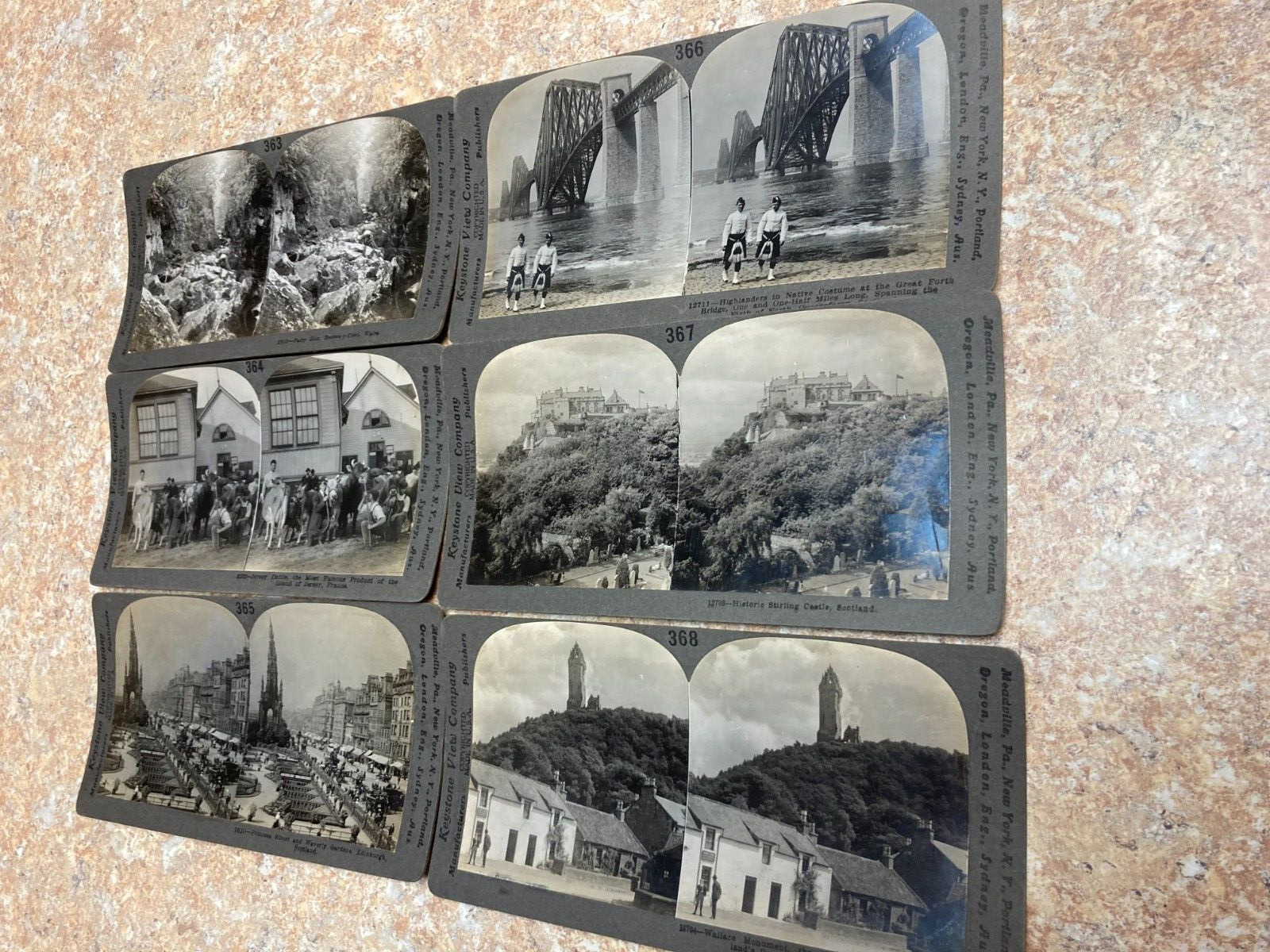 SCOTLAND ~ KEYSTONE VIEW CO. ~ LOT 11 Antique Stereoview Card, Buildings, People