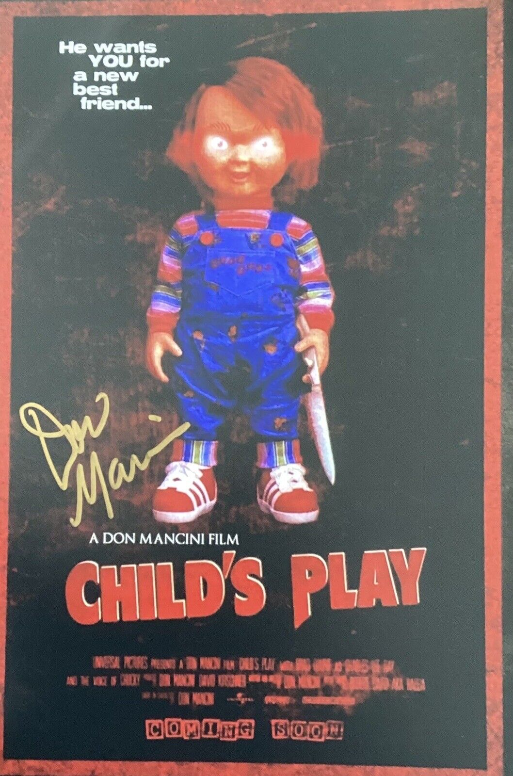 Don Mancini Authentic Signed Childs Play 12x8 Photo AFTAL