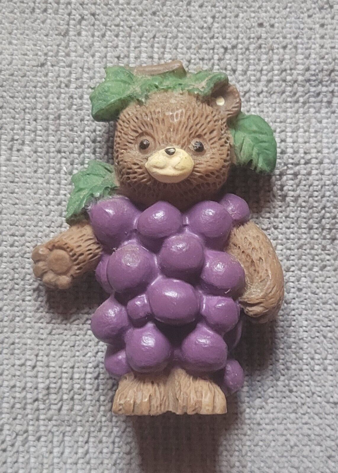 Bear Wearing Grape Outfit Refrigerator Magnet Novelty Resin 