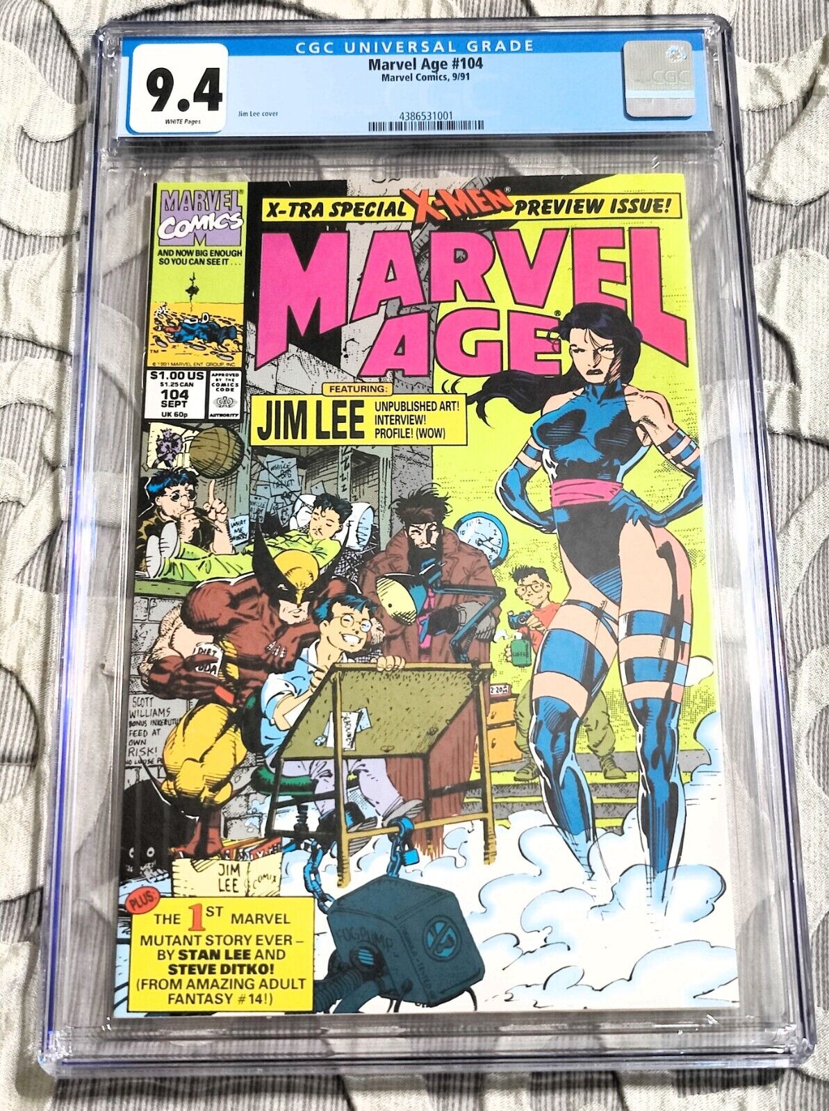 Marvel Age #104 - Jim Lee Cover Psylocke  - CGC 9.4