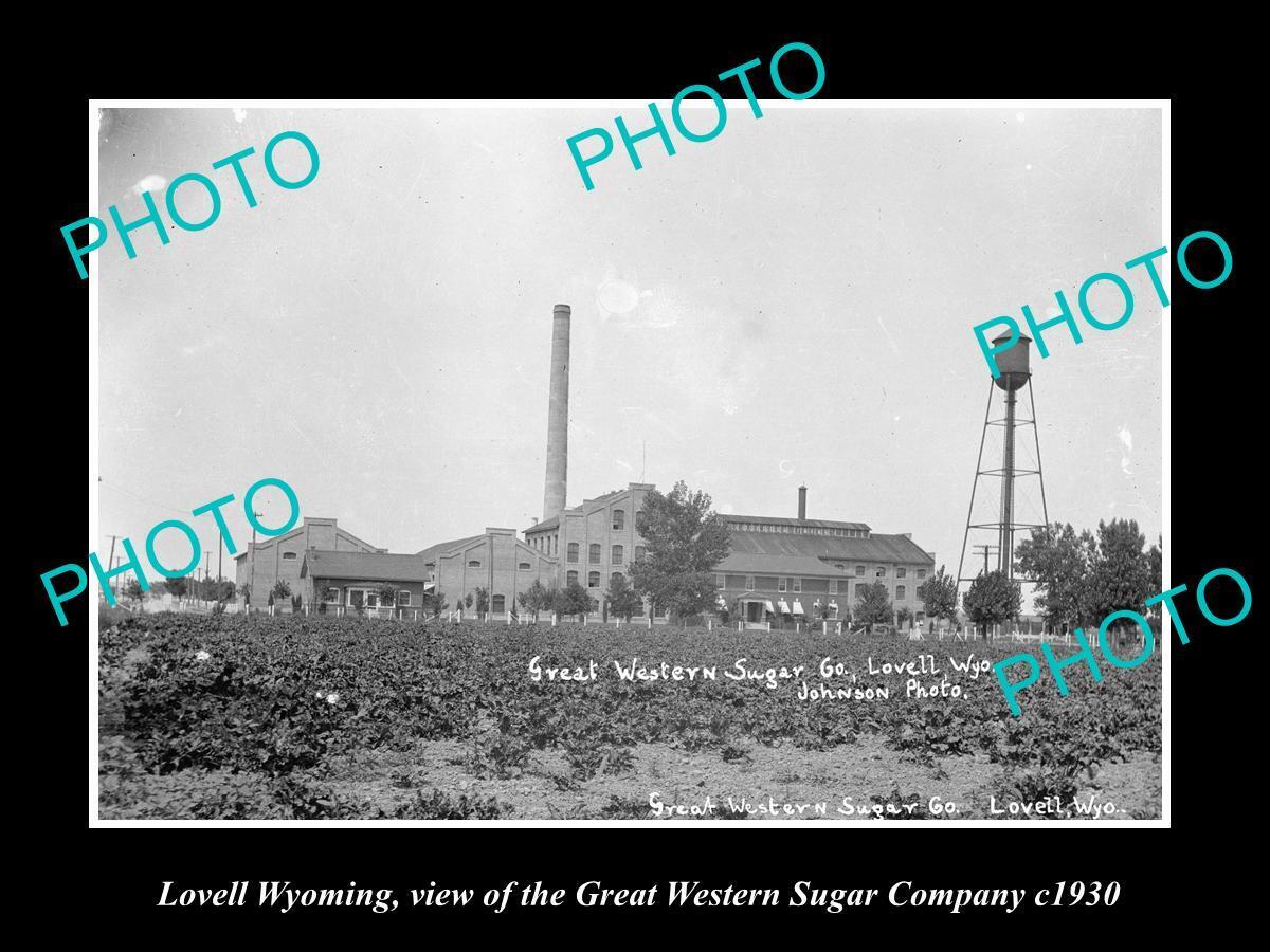 OLD LARGE HISTORIC PHOTO OF LOVELL WYOMING THE GREAT WESTERN SUGAR Co c1930 1