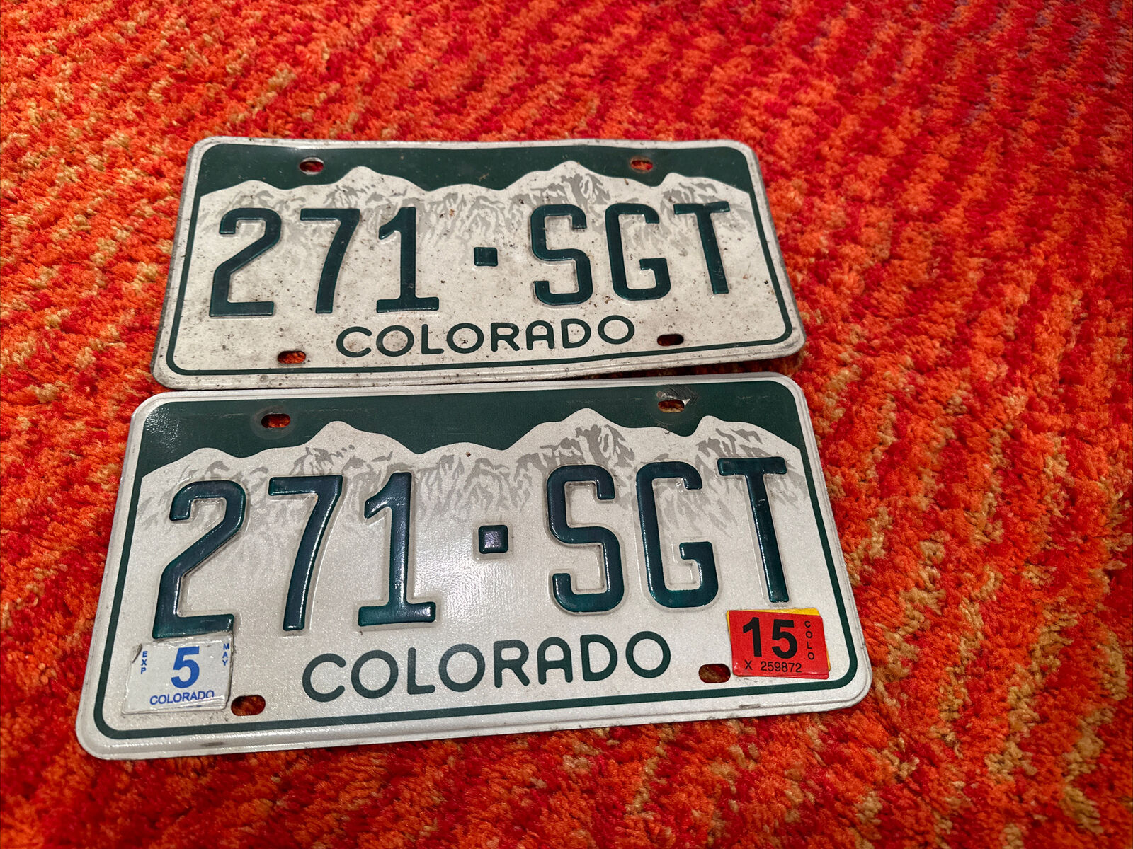 2015 Colorado License Plates-pair 271 SGT