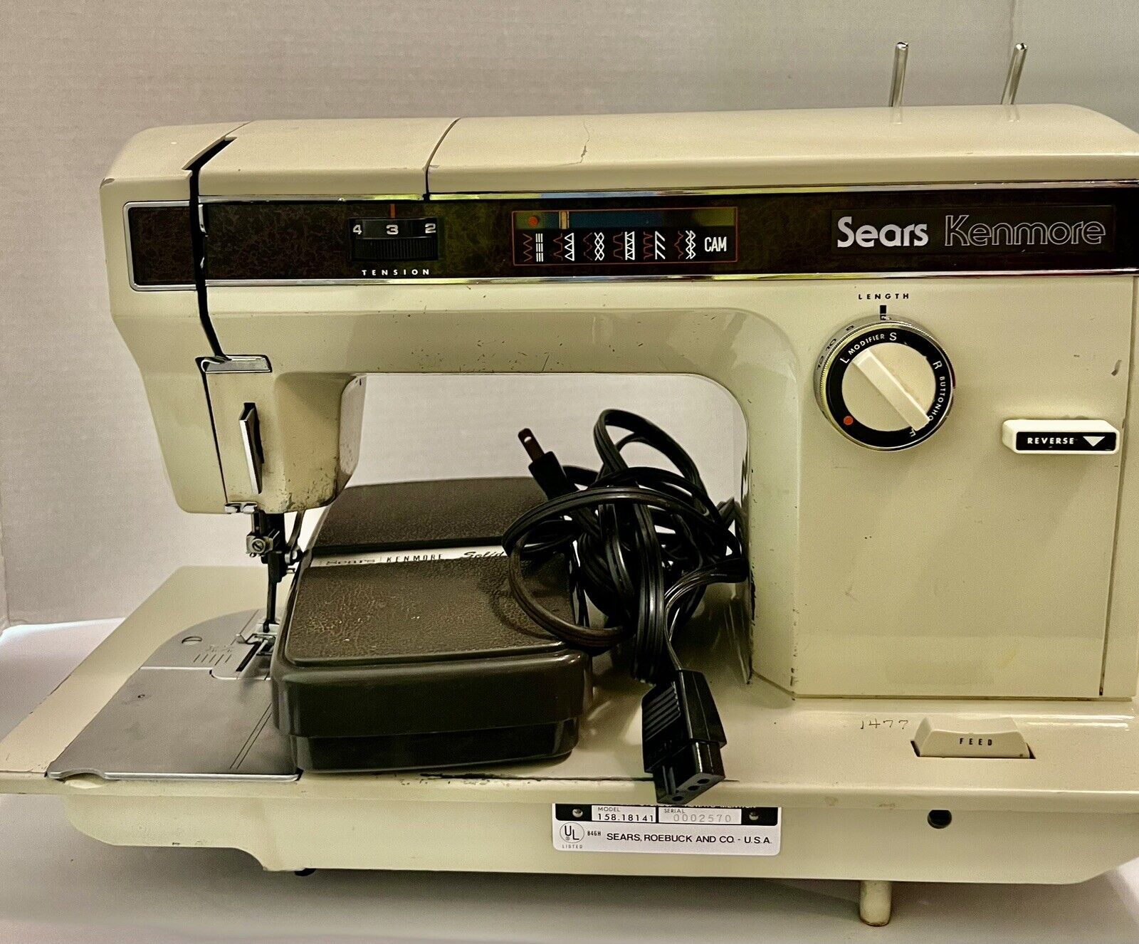 Vintage Sears Kenmore 158.18141 Sewing Machine  70\'s FOR Repair See Video