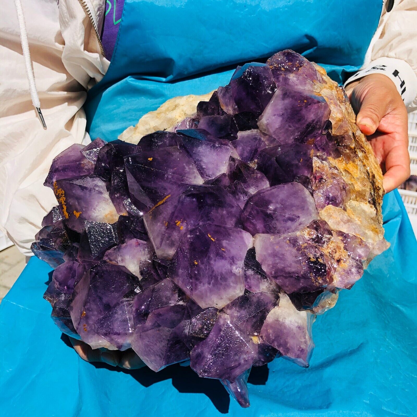 19.22LB Large Natural Amethyst Geode Quartz Cluster Crystal Specimen Healing