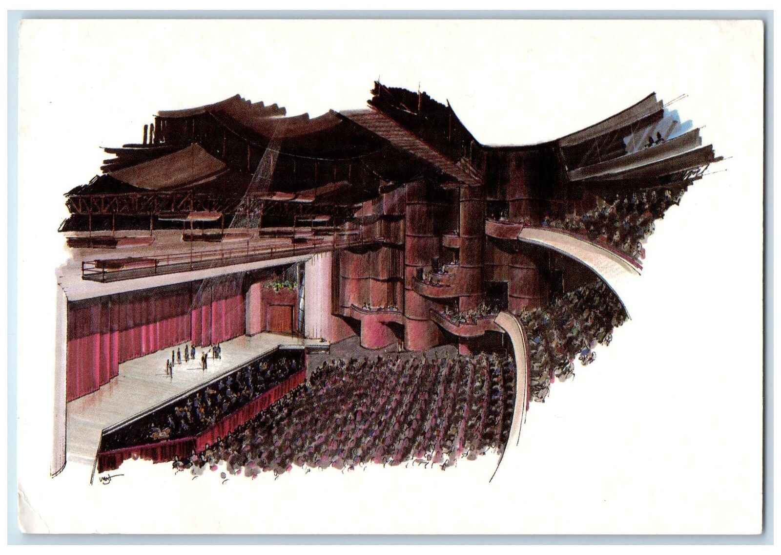 c1960s Juanita K. Hammons Hall For The Performing Arts Springfield MO Postcard