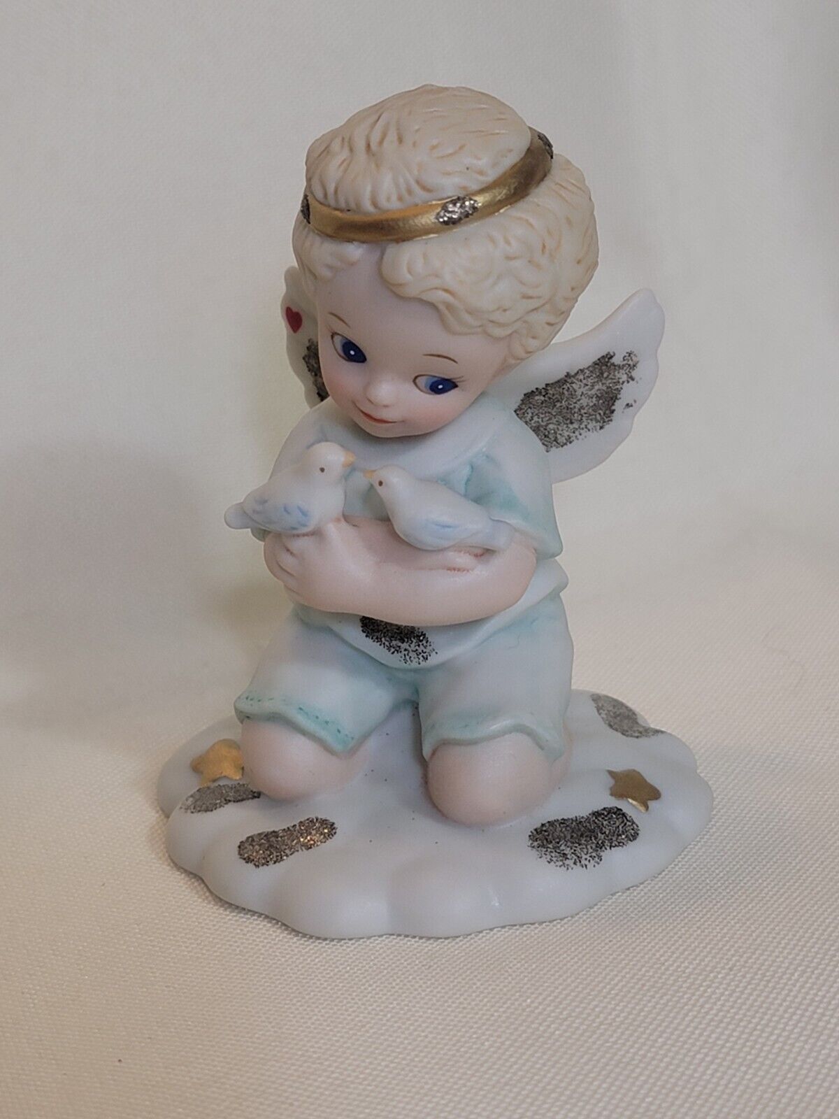 Bronson Collection Bundles of Love Figurine Small Angel with Birds