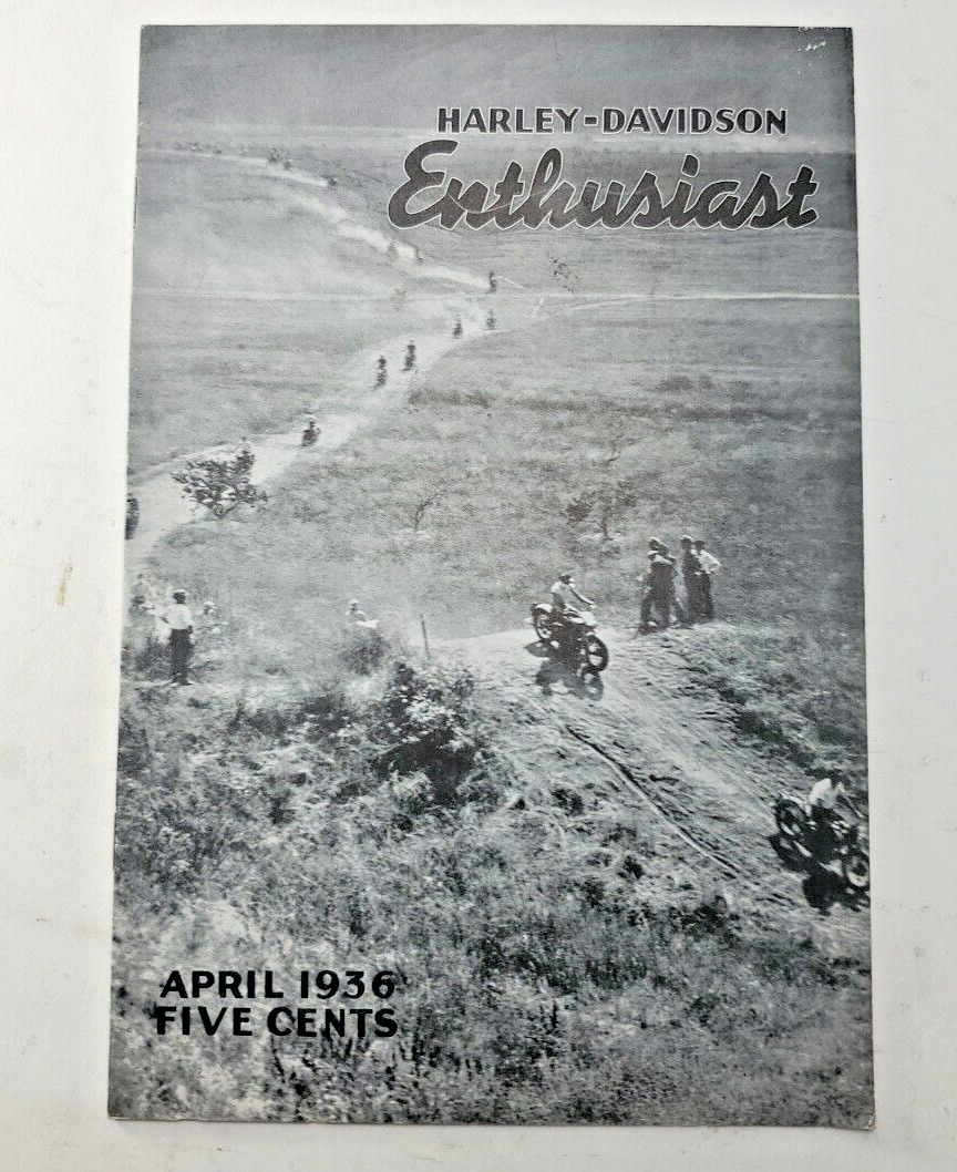 Harley-Davidson Enthusiast A Magazine For Motorcyclists April 1936 Vintage