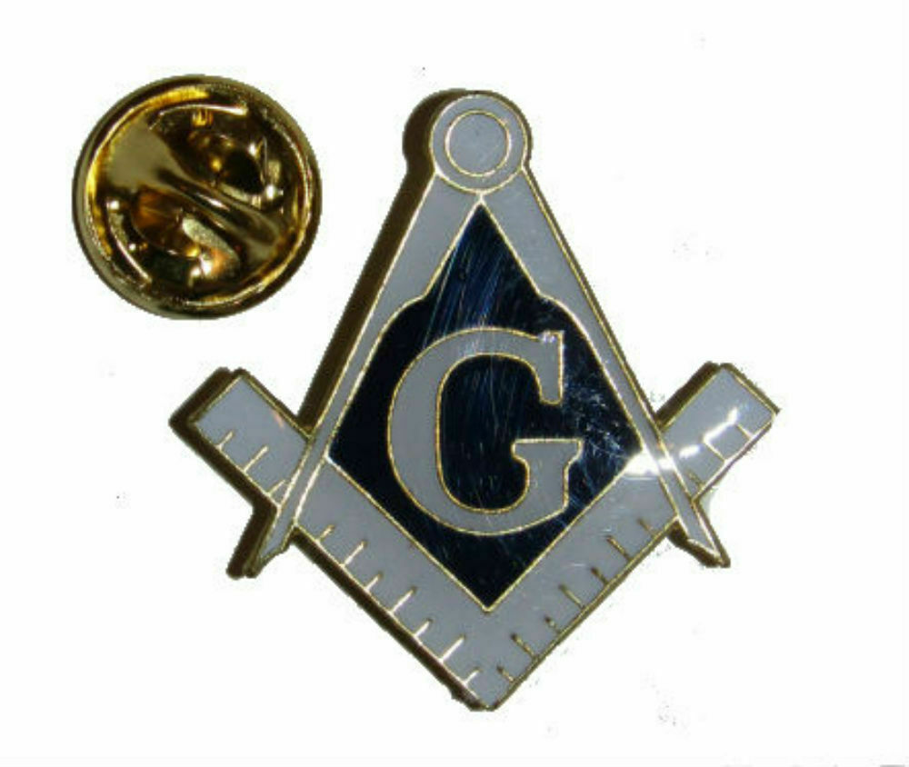 MASONIC Mason Freemason Symbol Blue and White Bike Hat Cap lapel Pin