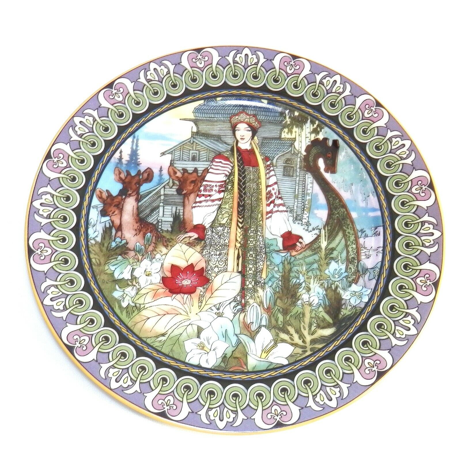 Byliny Porcelain THE ENCHANTED GARDEN Scarlet Flower Russian Collectors Plate