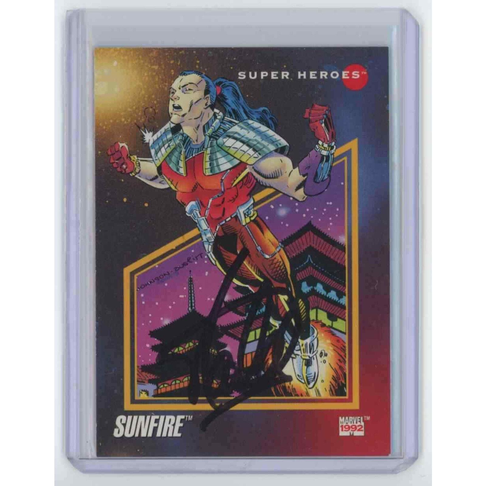 Stan Lee Marvel Trading Cards Sunfire #14 Signed Autographed