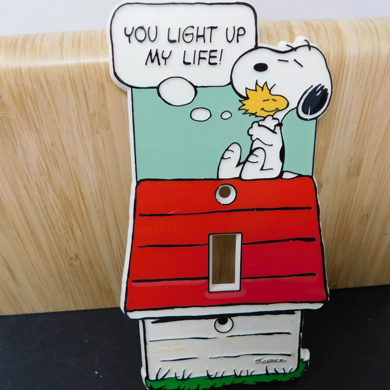 VTG SNOOPY Switch Plate You Light Up My Life Woodstock USA Monogram Products