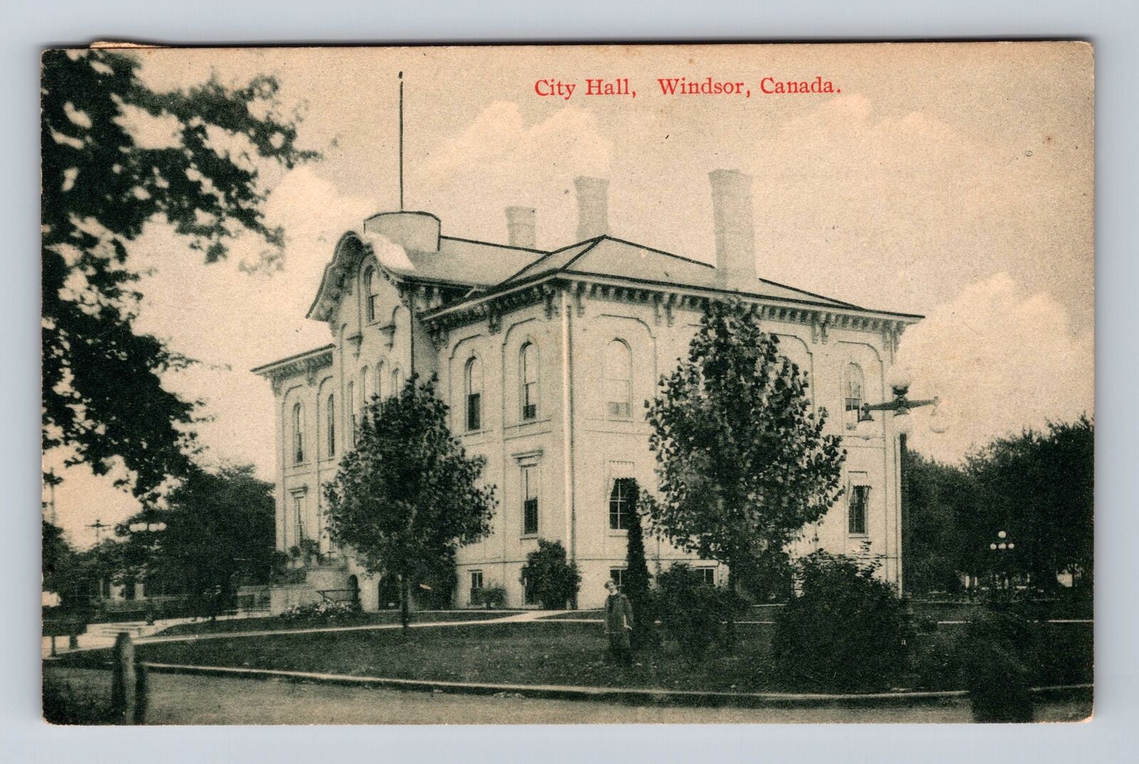 Windsor ON-Ontario Canada, City Hall, Antique, Souvenir Vintage c1916 Postcard