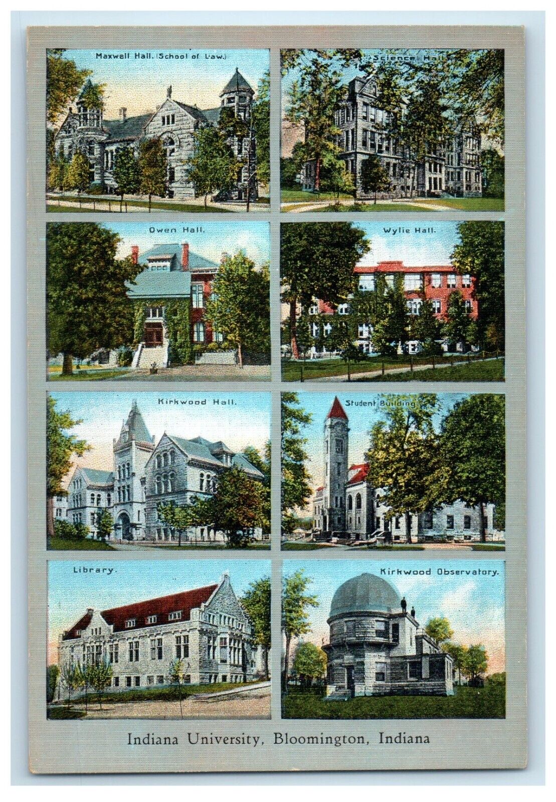 c1930's Indiana University Bloomington IN Multiview Unposted Vintage Postcard
