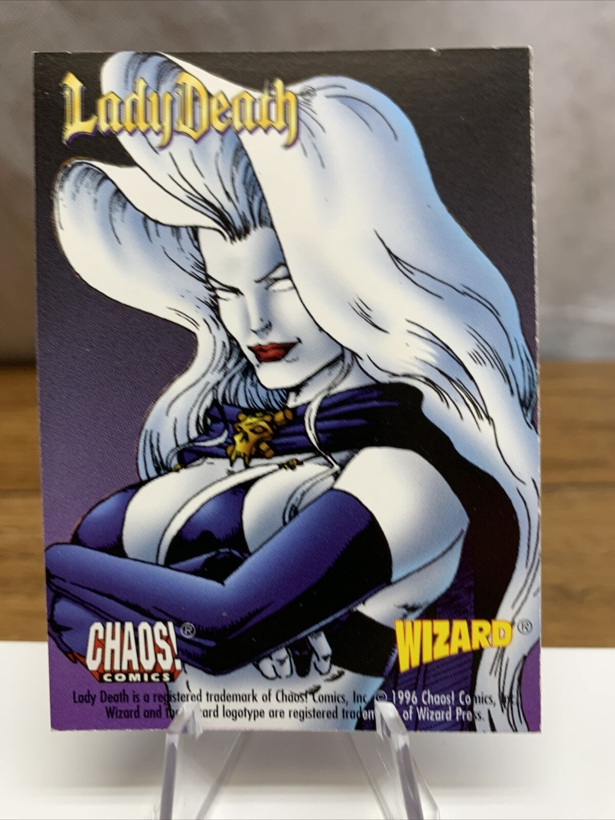 1996 Lady Death Encore Presentation Promo Card Wizard Chaos Comics CV JD