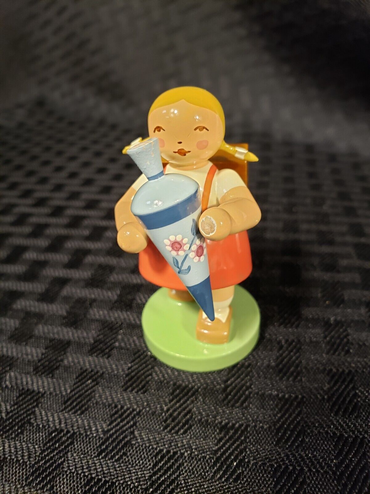 Wendt Kuhn Miniature Girl with Backpack and Cone
