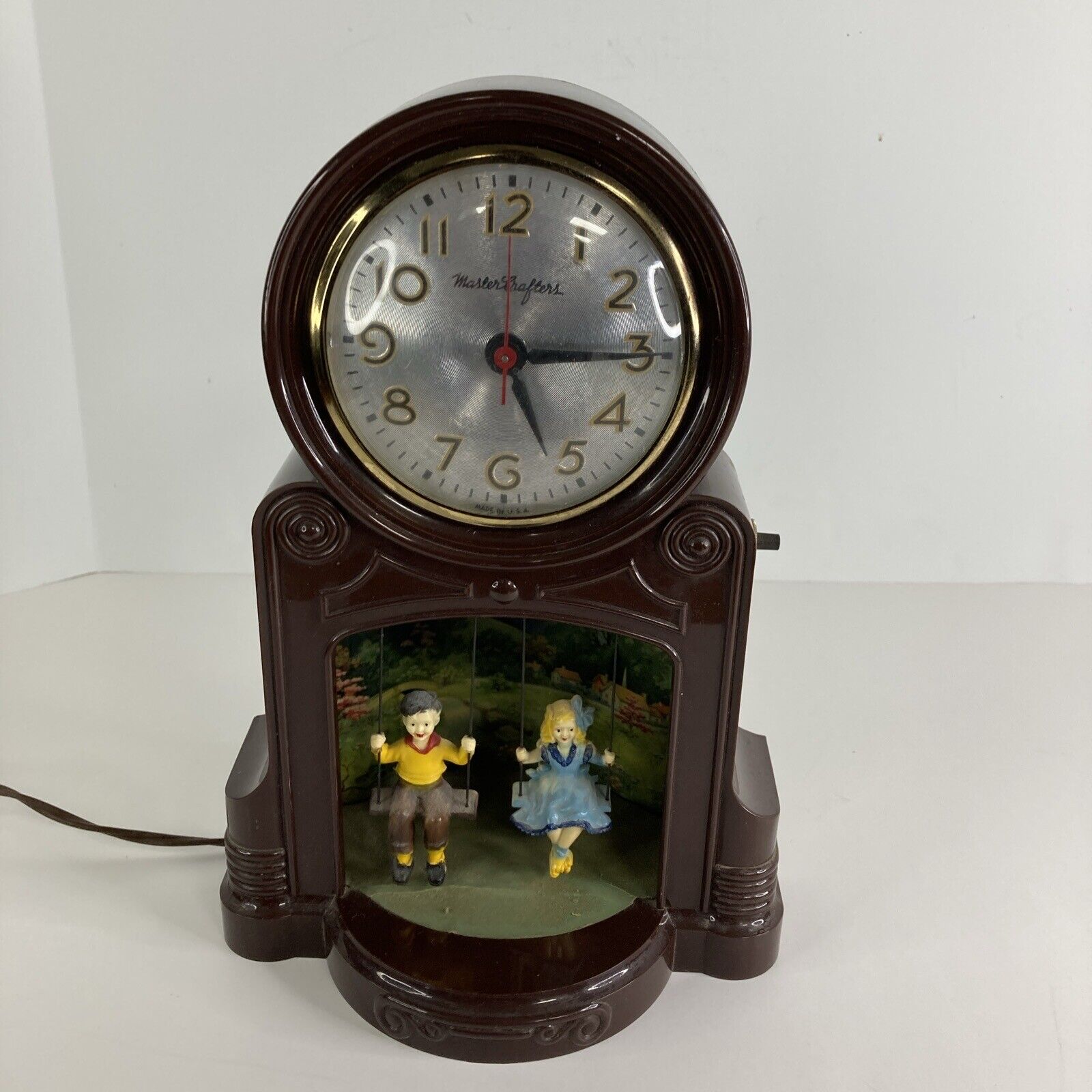 Vintage MasterCrafters Swinging Boy And Girl Clock - For Repair