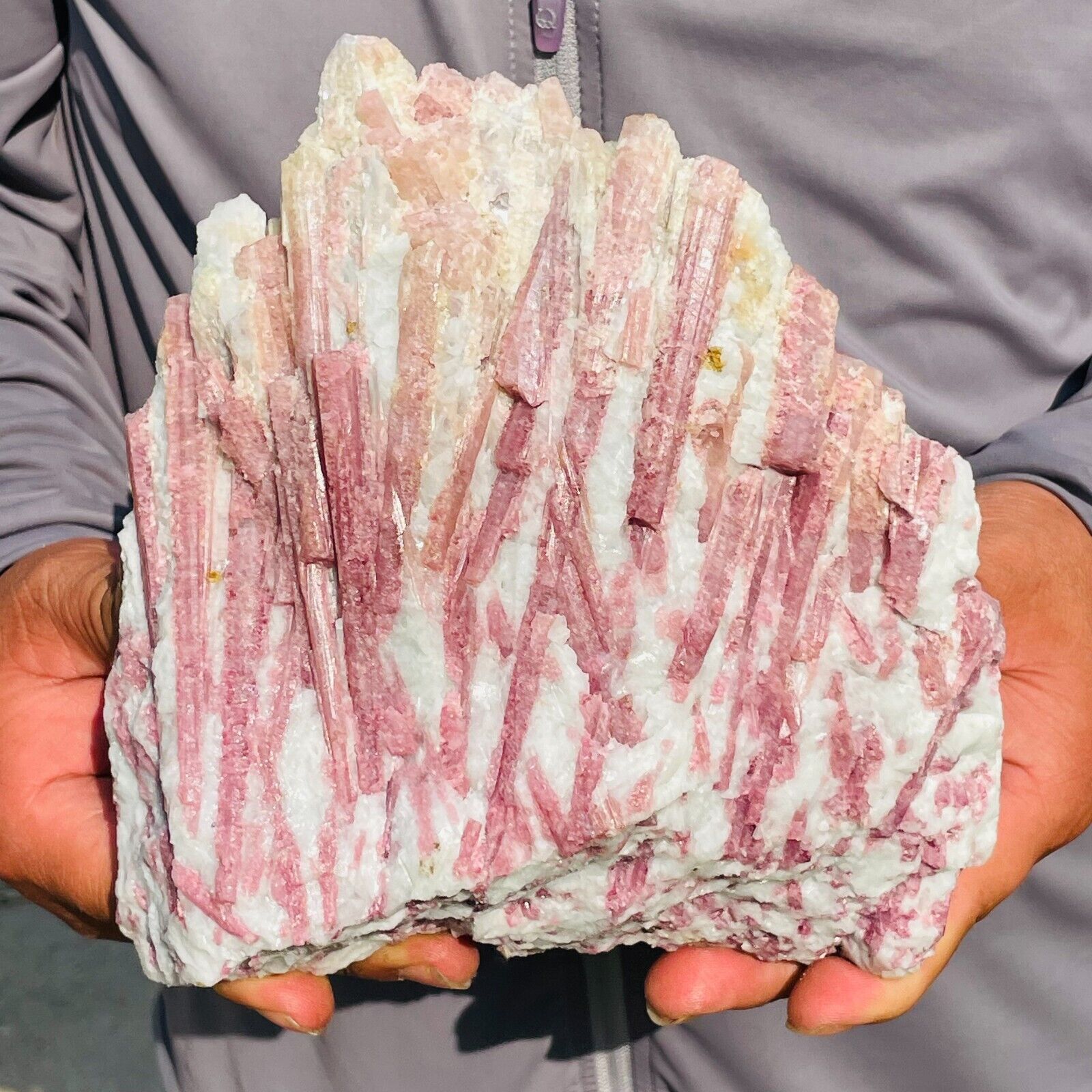 3050g Large Natural Red Tourmaline Quartz Crystal Rough Mineral Specimen Healing