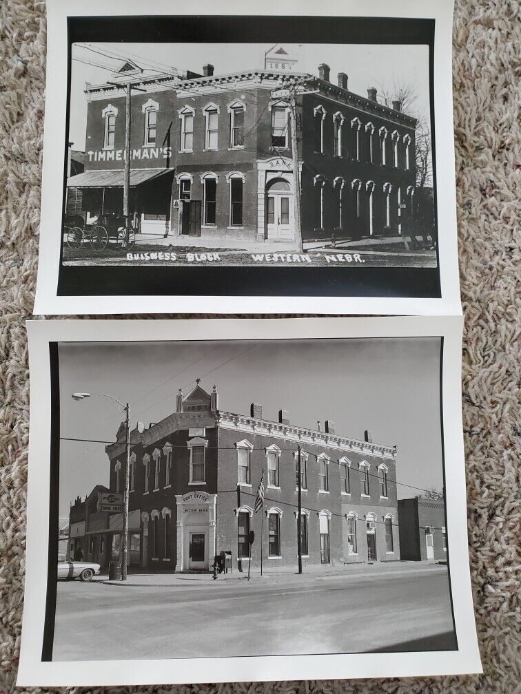 Vint. 8x10 repro. photos of Western, Nebraska early 1900\'s, 1950\'s  Timmerman\'s