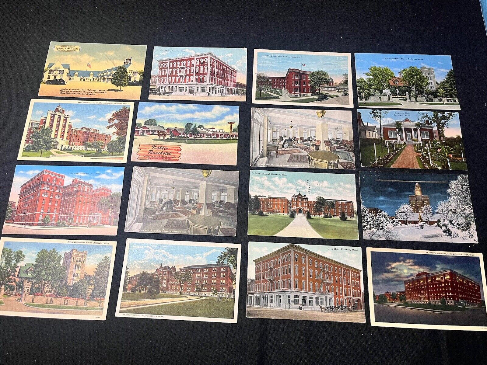Lot Of (16) Antique Vintage Postcards - ROCHESTER MINNESOTA Mostly 1910-1940s