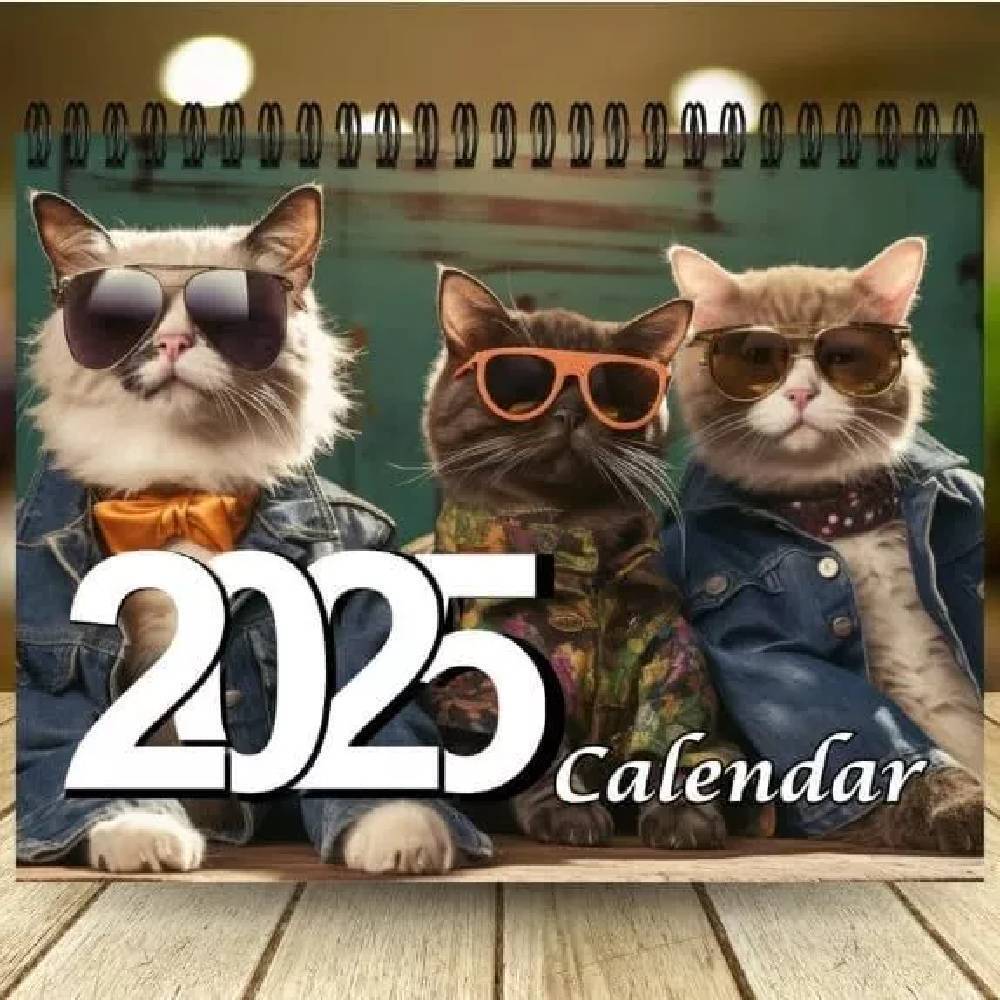 2025 Stylish Cats Calendar/Gift For Cat Lover, 2025 Wall Calendar, Cat Calendar