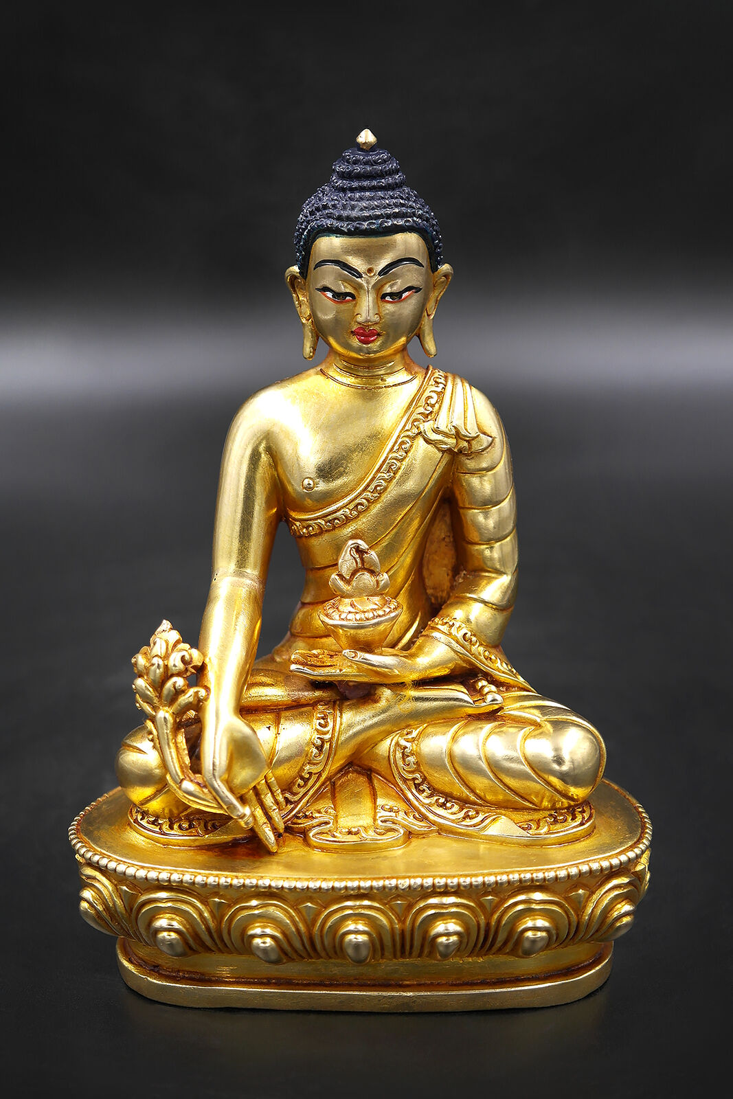 Handmade Gold Plated Medicine Buddha Statue 5.5\