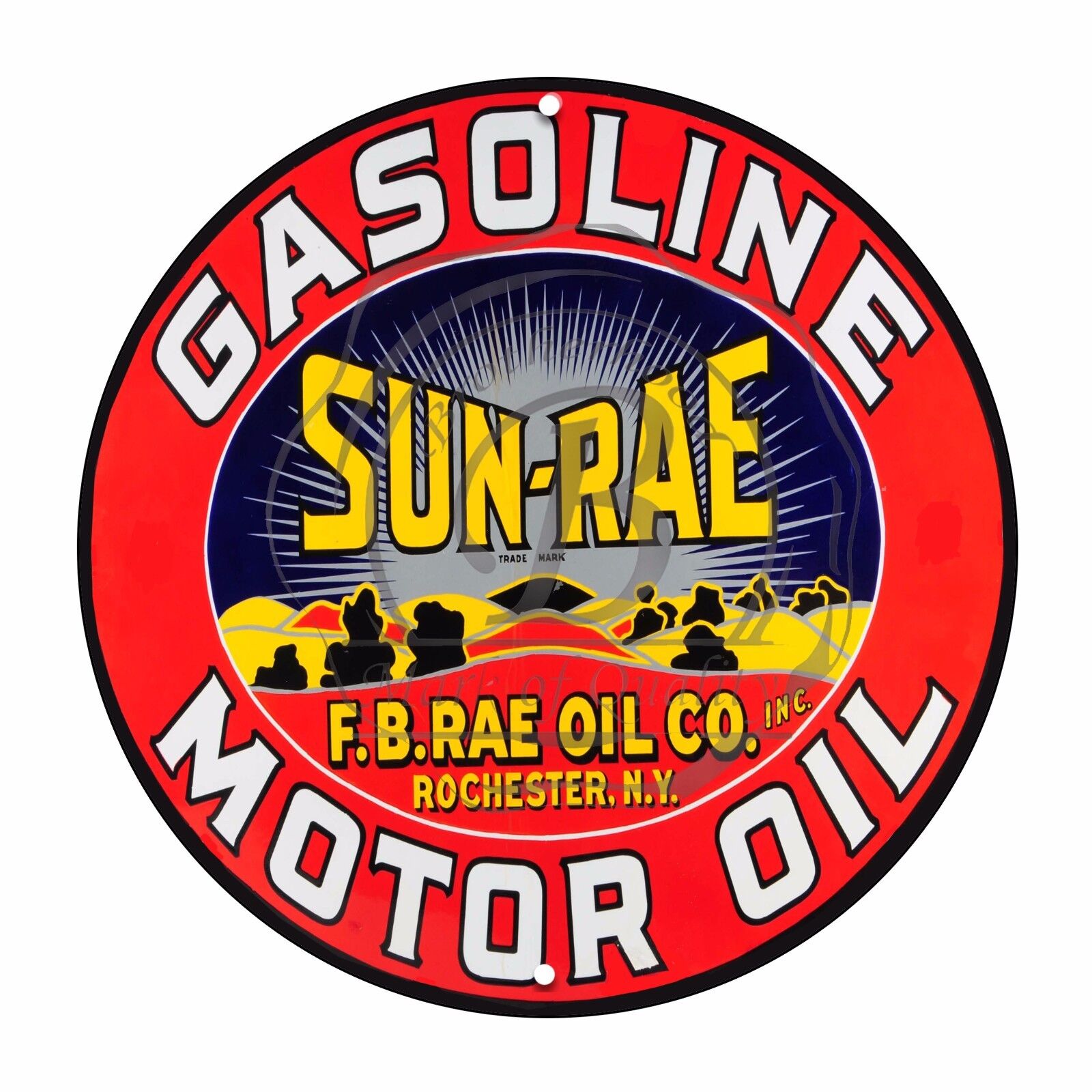 Vintage Design Sign Metal Decor Gas and Oil Sign - Sun-Rae  Motor Oil Gasoline