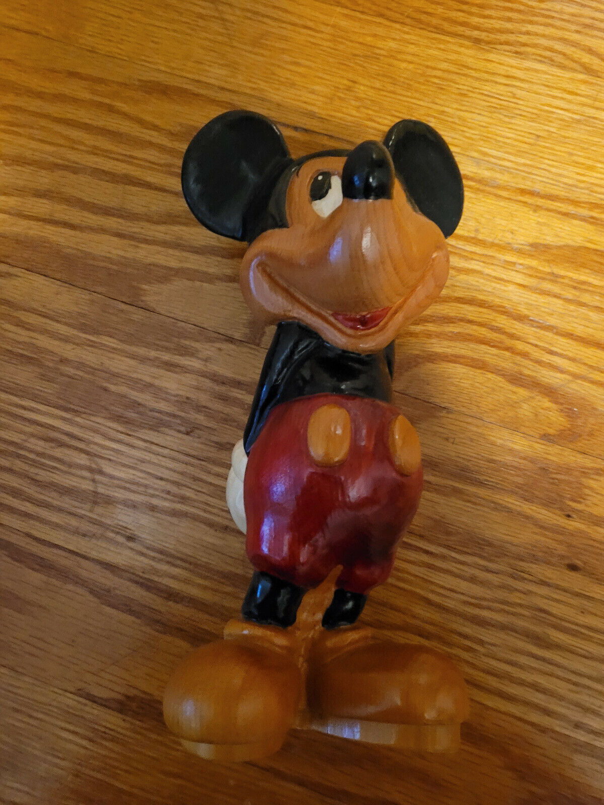 Disney Mickey Mouse Wood Statue Sculpture 9 1/2\