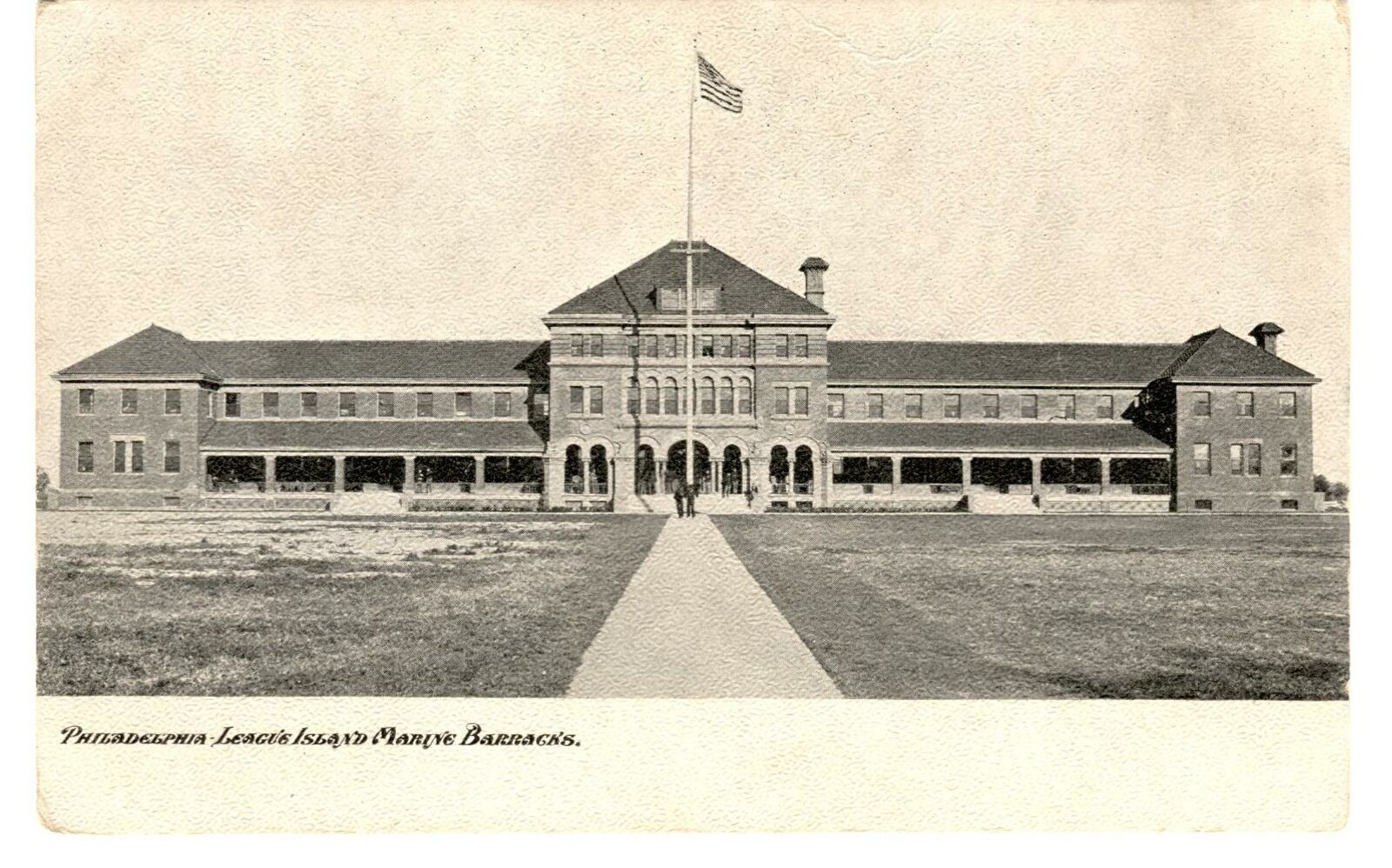 Postcard Philadelphia League Island Marine Barracks PA 