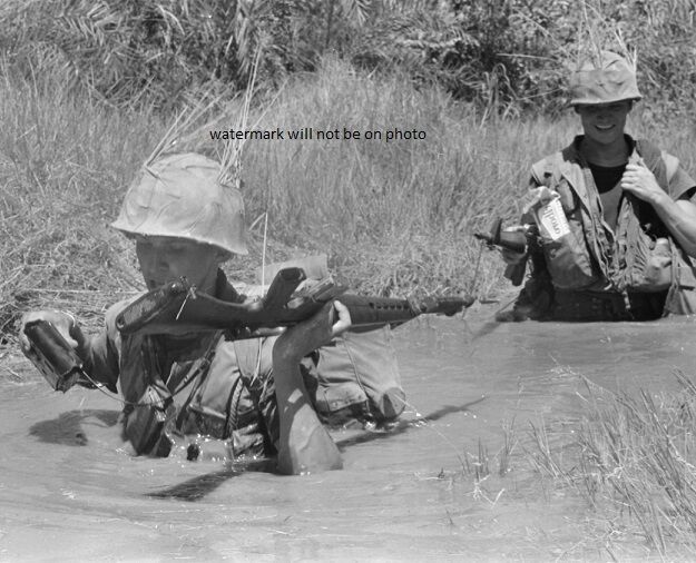 Marines wading through river near DaNang 8\