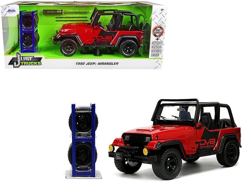 1992 Jeep Wrangler DV8 Off-Road Red with Matt Black Stripes with Extra Wheels \