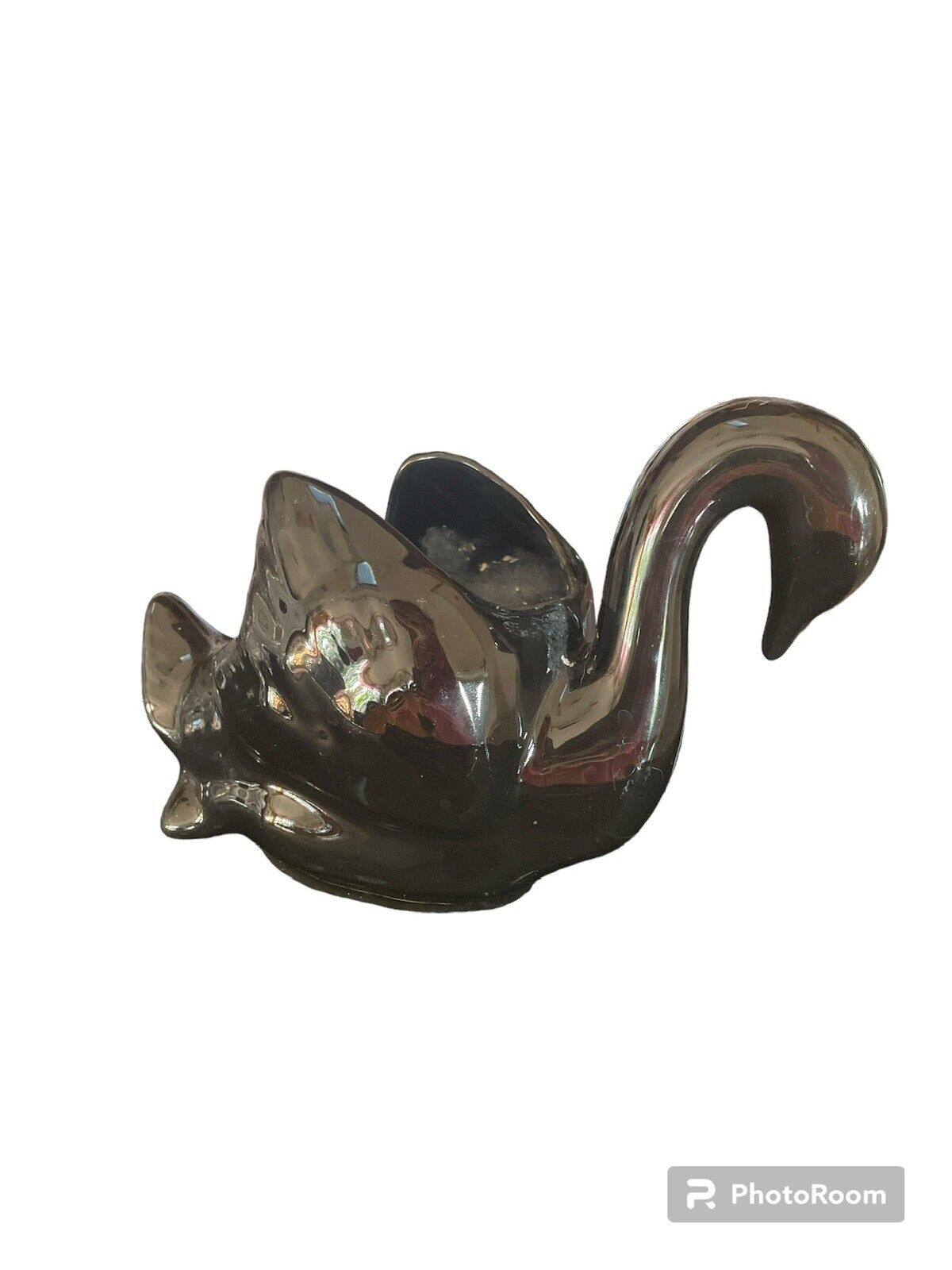 Vintage Ceramic Black Swan Planter/Vase Unmarked
