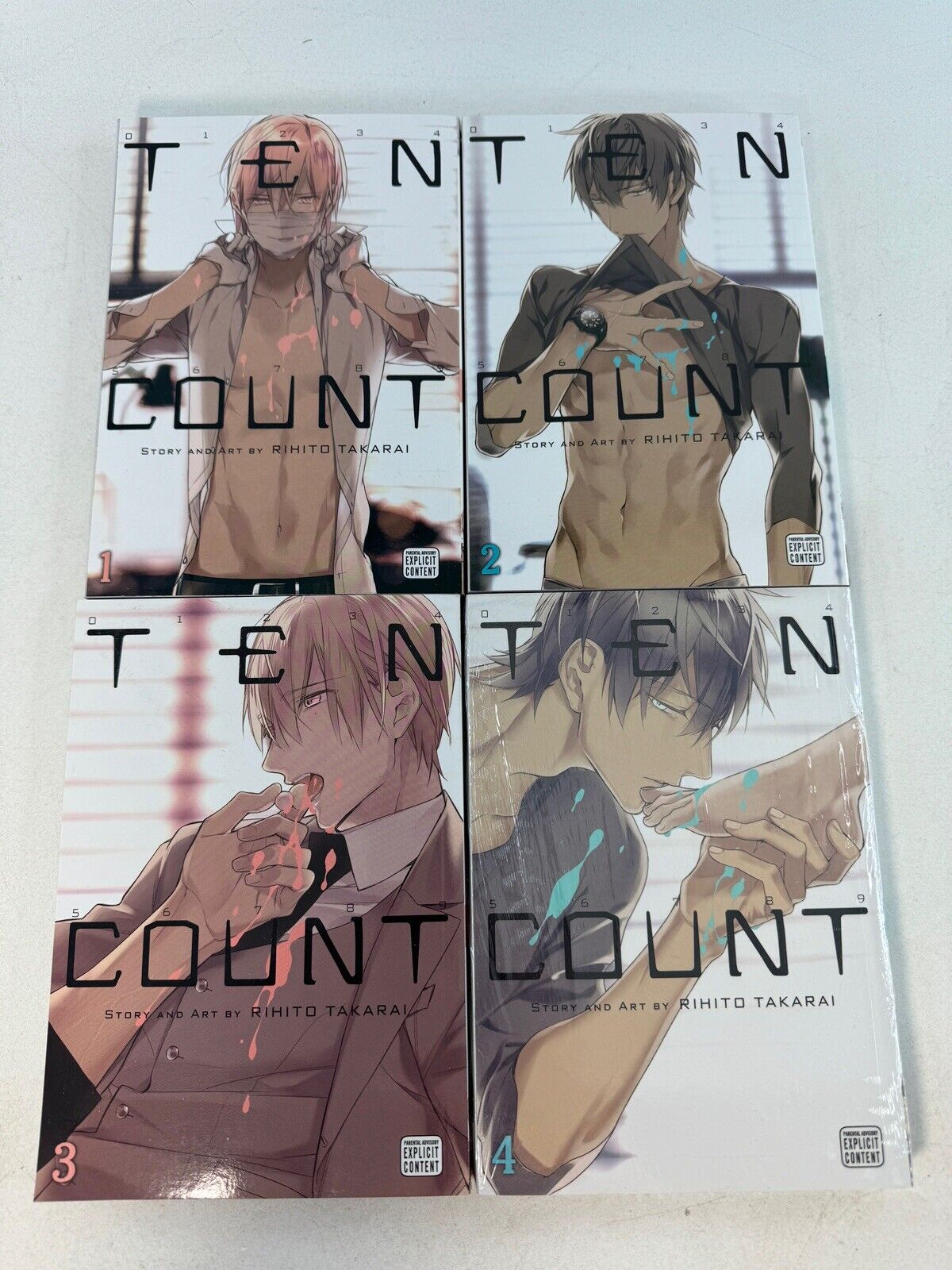 Ten Count Volumes 1 - 4 Rihito Takarai Set English BL/Yaoi Manga Sublime New