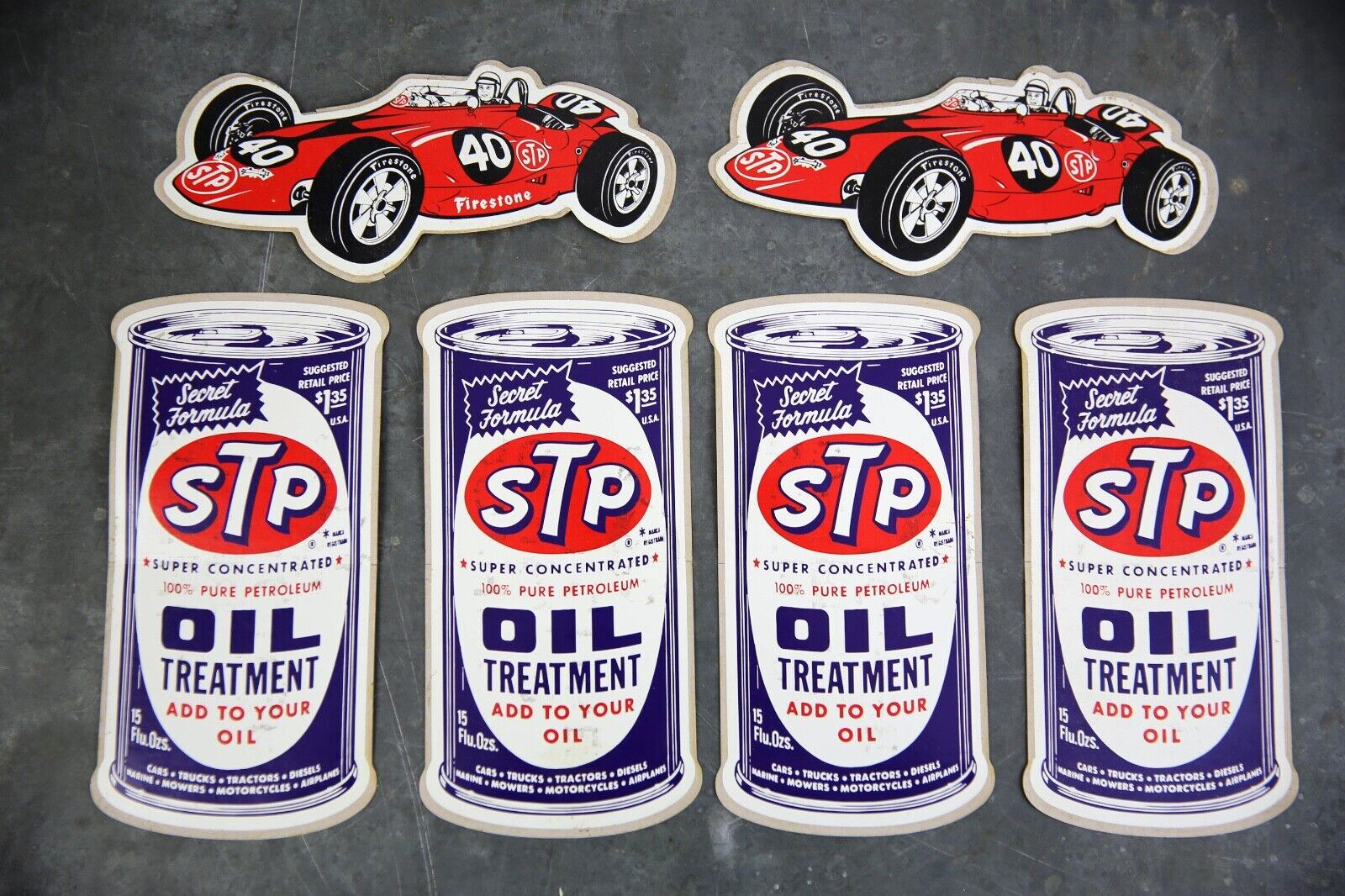 Vintage STP Decal Sticker Racing NASCAR Richard Petty oil cans RARE NOS