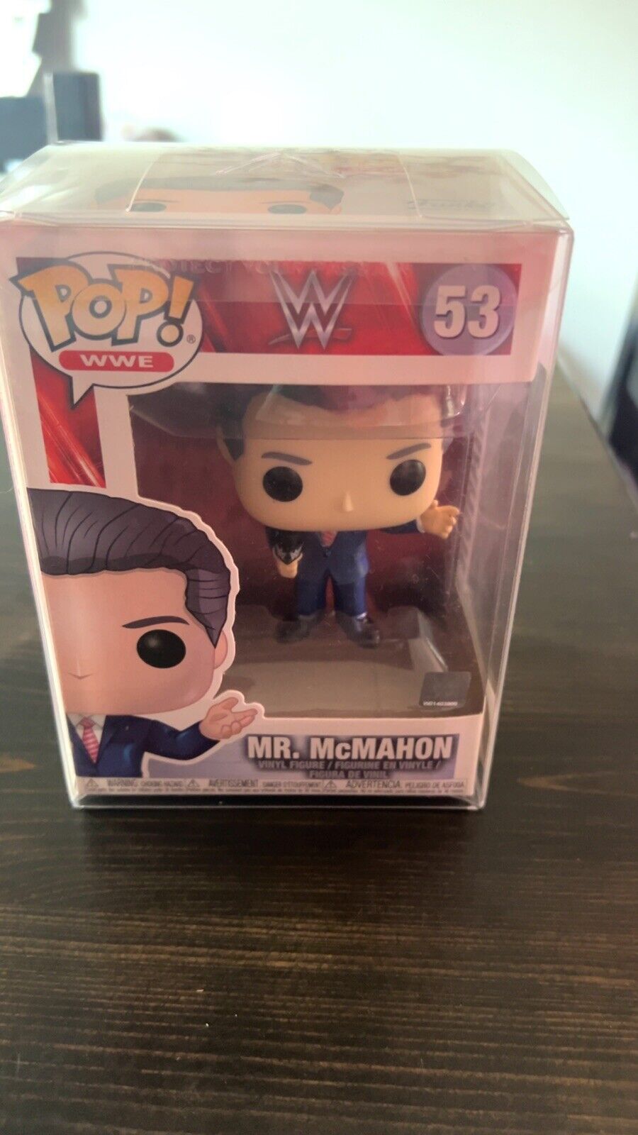 vince mcmahon wwe funko pop with protector
