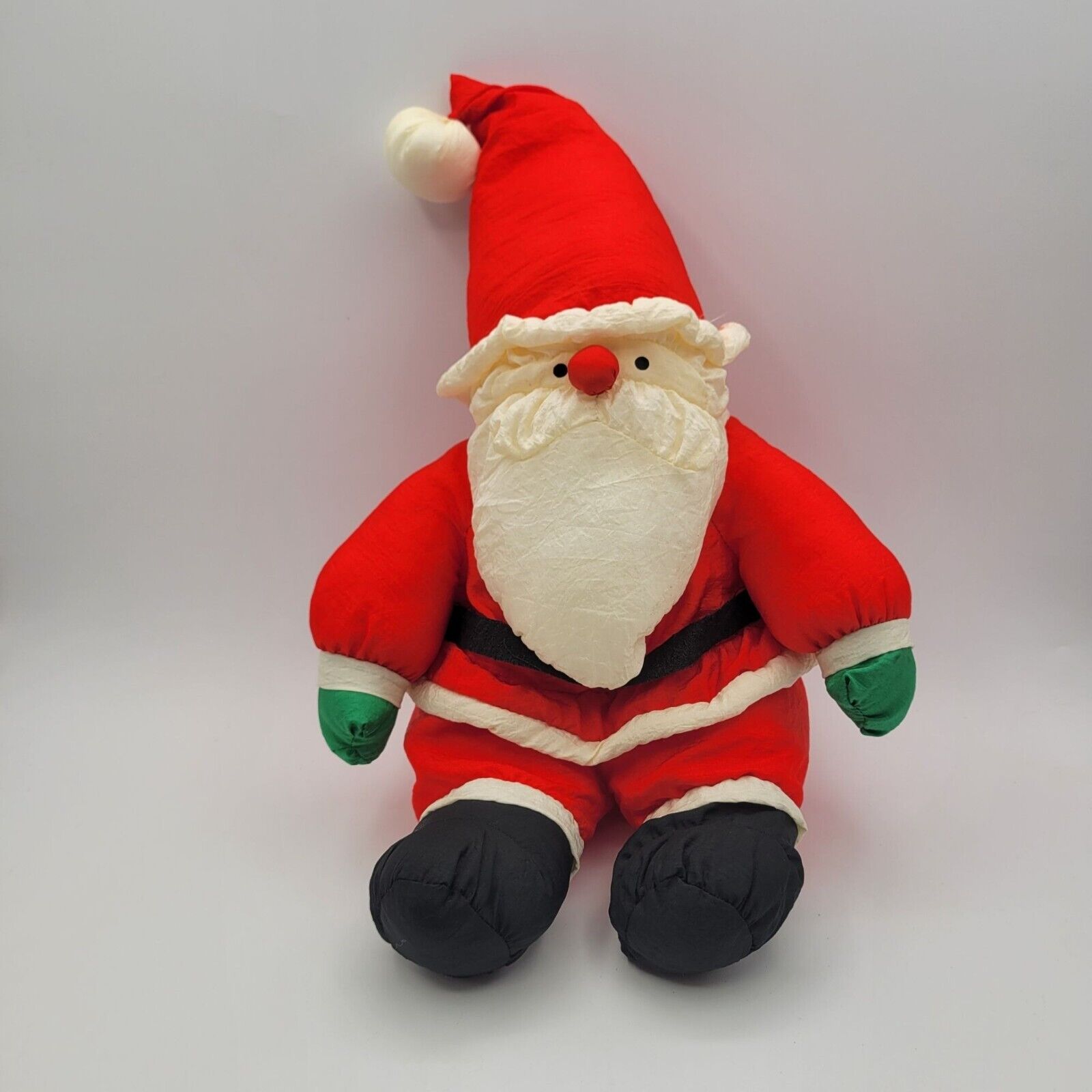 Vintage Department 56 Santa Clause Nylon Plush Stuffed Animal Christmas Decor