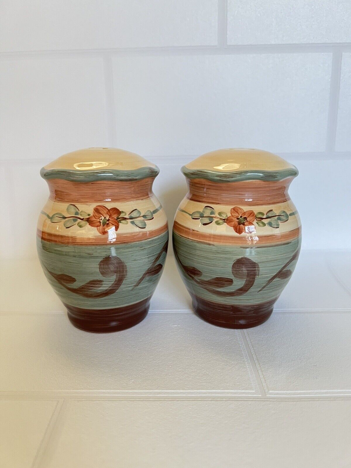 Discontinued Certified International Tuscan Landscape Cheese/S&P Shakers Set