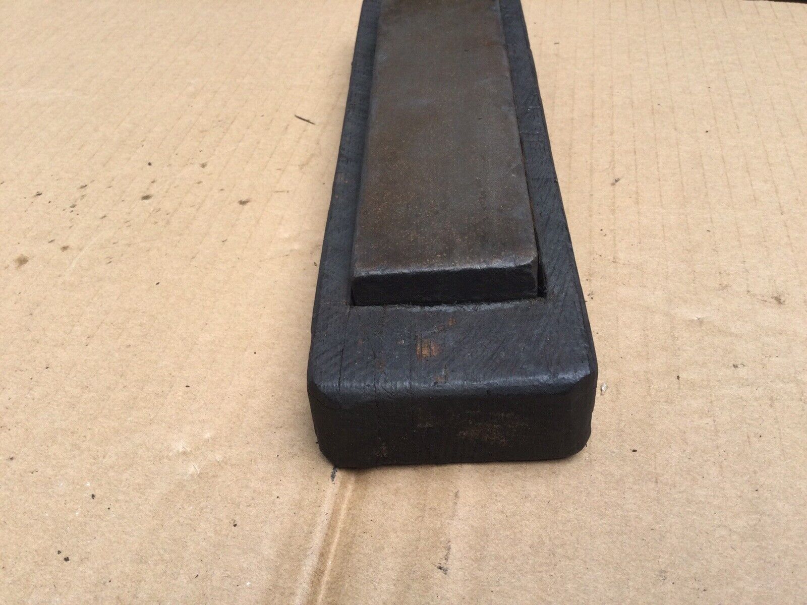 Old Sharpening Oil Stone 7 X 2 X 1”, Wood Case, Fine Grit Honing Stone, See Desc